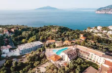 Aerial shot of Grand Hotel Vesuvio in Sorrento, Italy