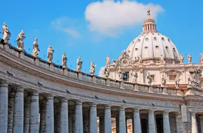 Close-up of statues at Saint Peter's Basilica at Vatican city, Italy