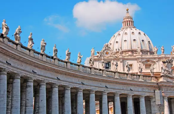 Close-up of statues at Saint Peter's Basilica at Vatican city, Italy
