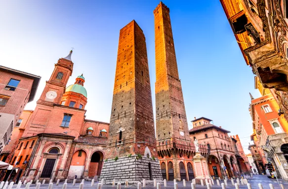 The two medieval towers of Bologna in Italy