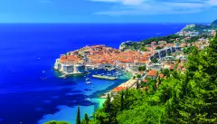 Blue seas and skies alongside the Croatian town of Dubrovnik