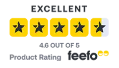 Feefo rating Excellent, 4.6 out of 5 stars.