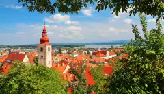 A picturesque view of Ptuj town in Slovenia