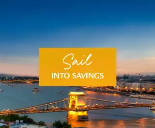 Sail into savings River Cruise Banner